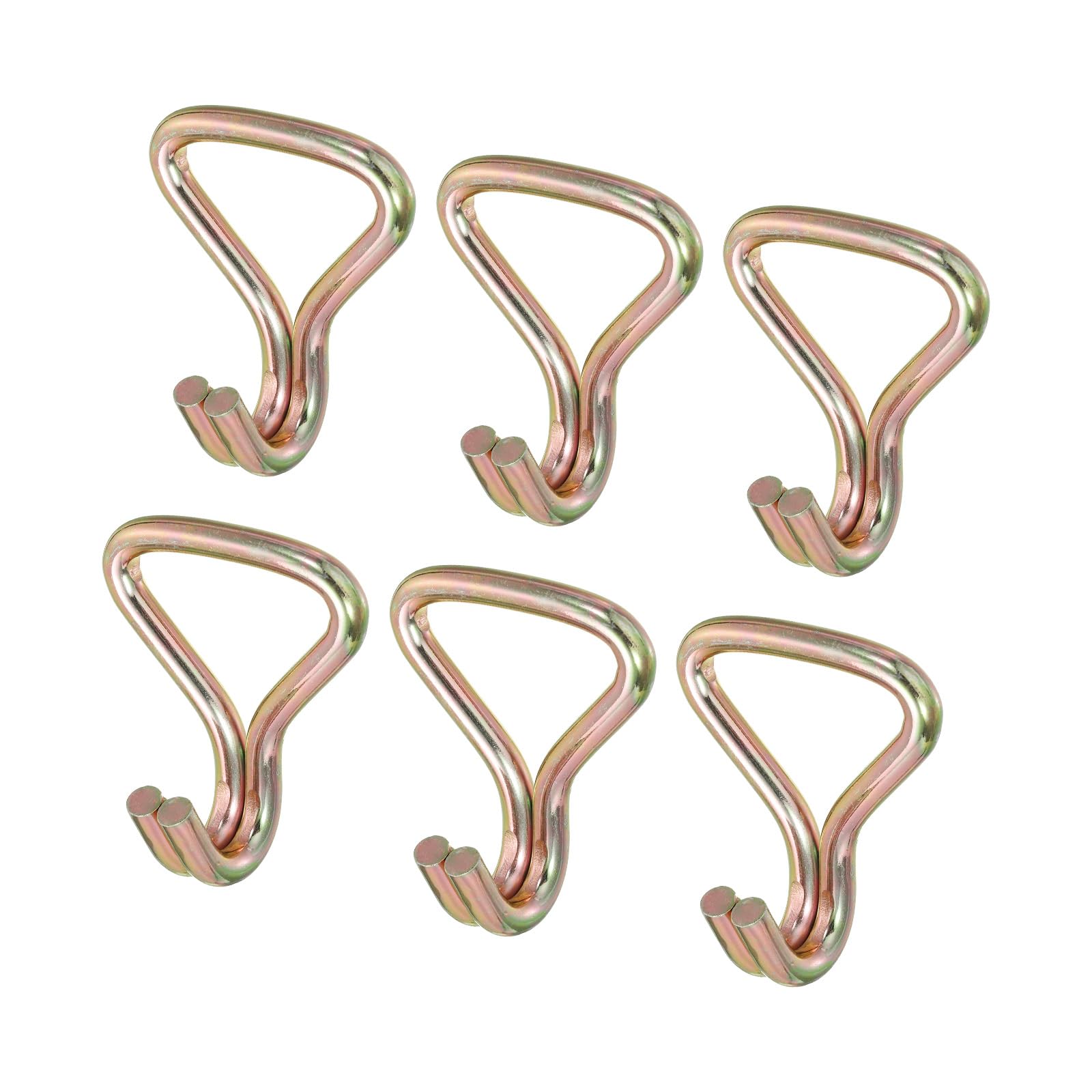 QUARKZMAN Gancio per Cinghia a Doppia J a Cricchetto Carico 4409 Libbre Colore Zinco per 2" Cinghia di Ancoraggio Auto Camion Rimorchio 6pz