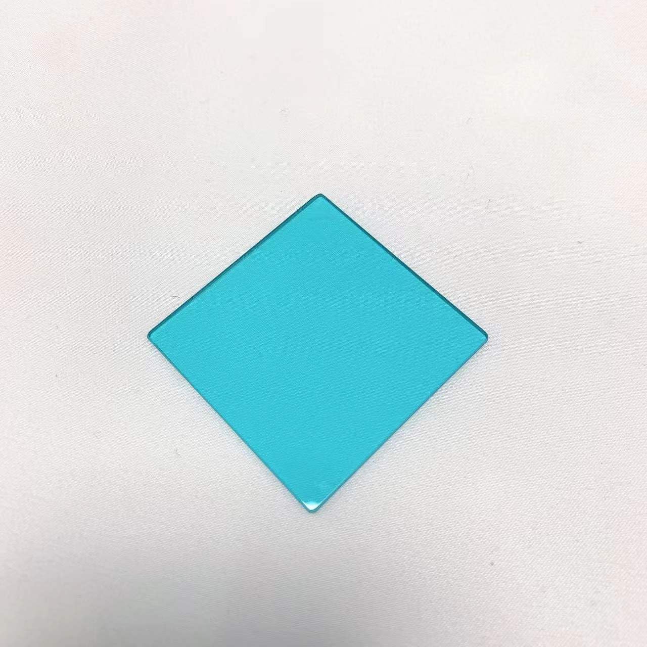 Mehrere Größen, quadratisch, 400 nm bis 700 nm, Hochpass-Blaulichtfilterglas, Typ QB39 BG39 (Color : Blue, Size : 25x25mm)