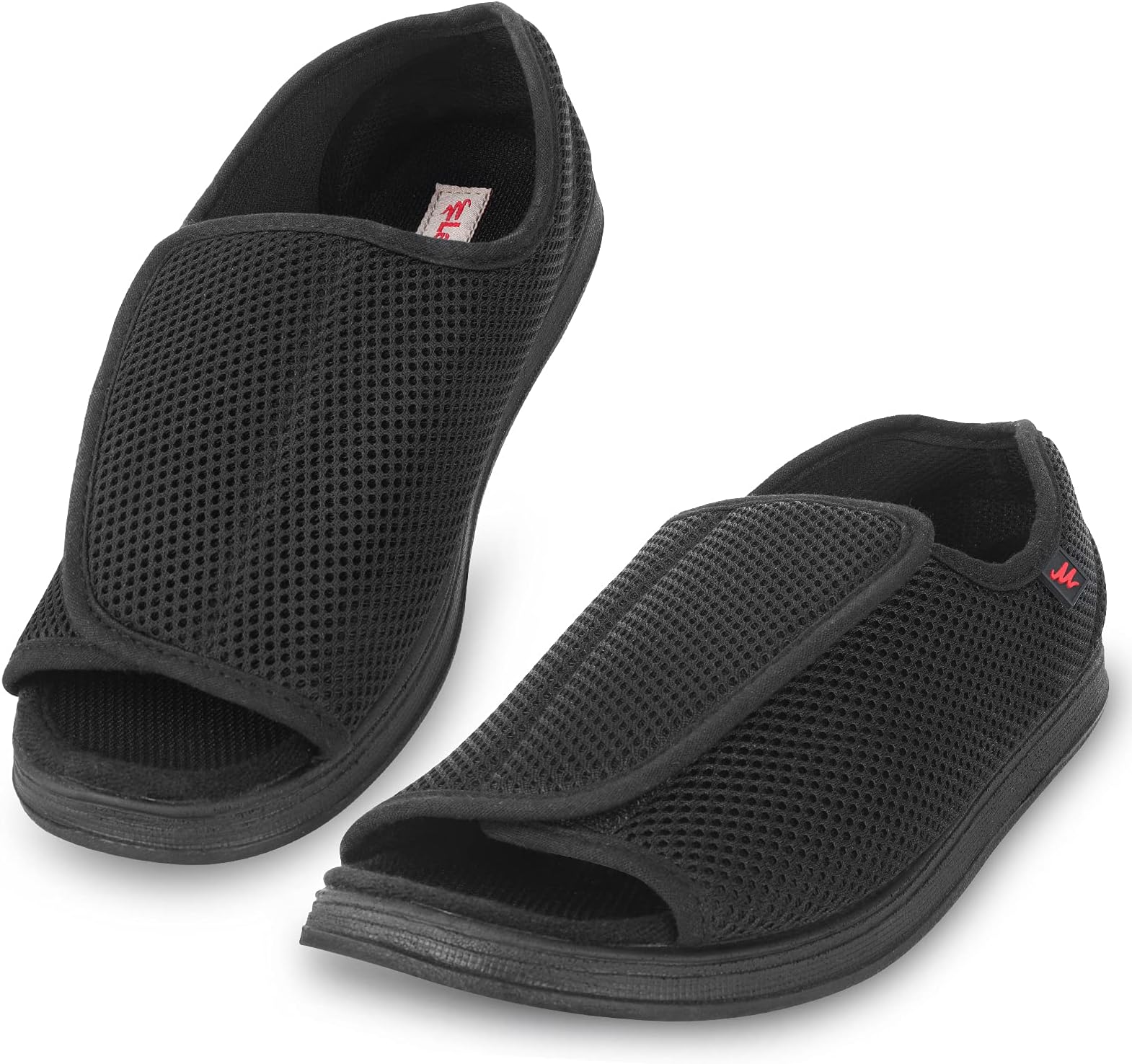 Mens Diabetic Shoes Edema Slippers Adjustable Strap Extra Wide Comfortable Sandals Indoor Outdoor Relief for Swollen Feet Elderly