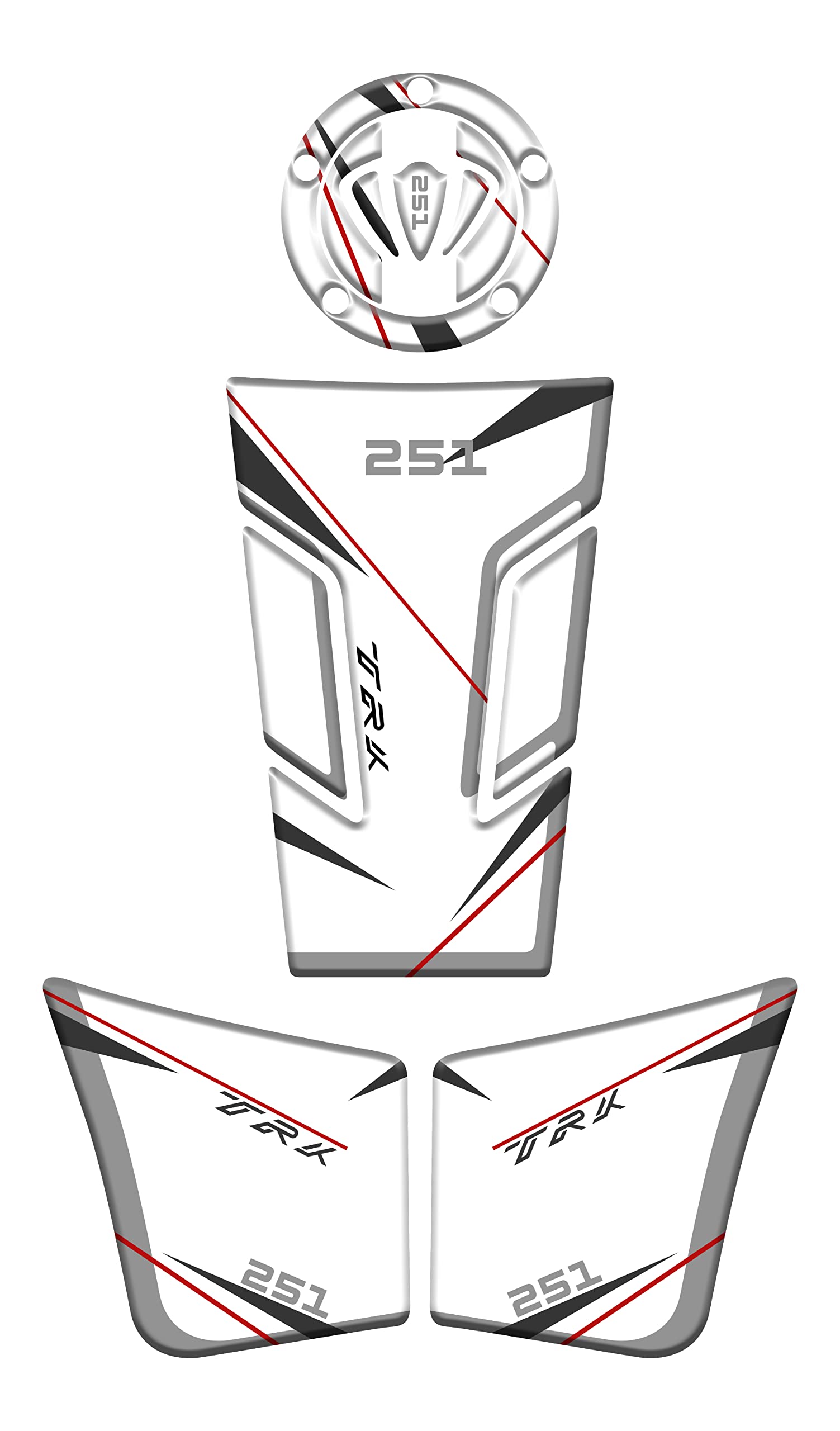 Protection résine 3D Benelli TRK 251 finition premium blanc - 4