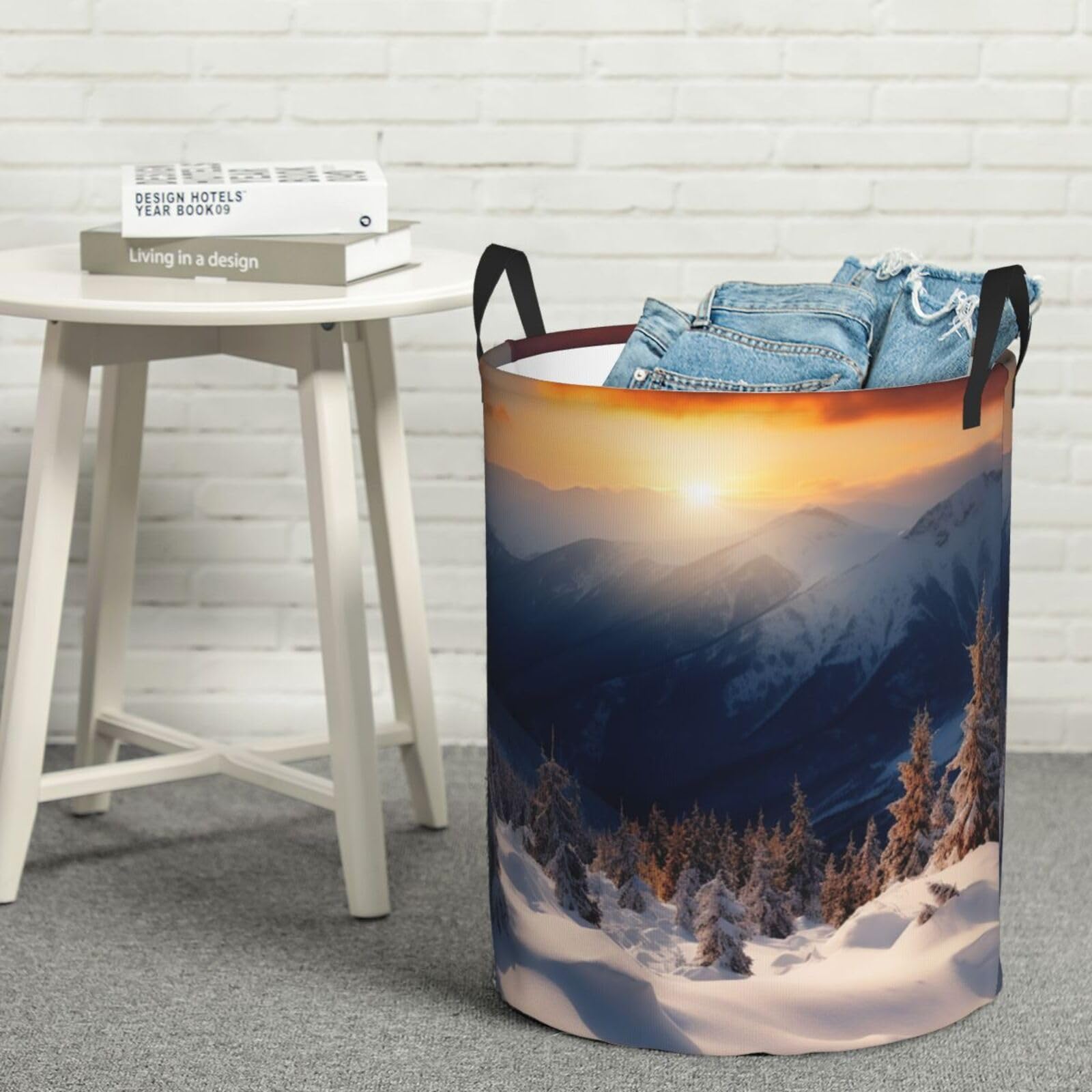Panier de rangement rond léger pour en finir avec le linge qui traîne