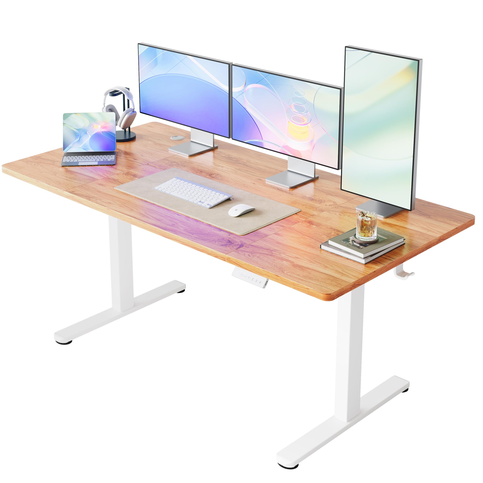 HUANUO 160 x 80 cm Standing Desk with 4 Memory Height Settings,Sit Stand Up Desk for Home Office & Computer Workstation