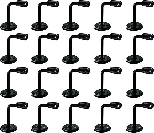 Miniatura 2 de Adonai Hardware "Izrahiah" - Soportes de pasamanos medianos de hierro forjado antiguo (2.3 pulgadas x 4 unidades, negro mate) para fácil