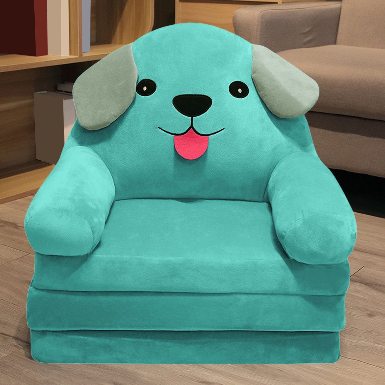 Divano per bambini in peluche pieghevole con schienale Sedia 2 in 1 divano per bambini pieghevole adorabile divano pigro Divano per bambini apribile per soggiorno camera da letto senza