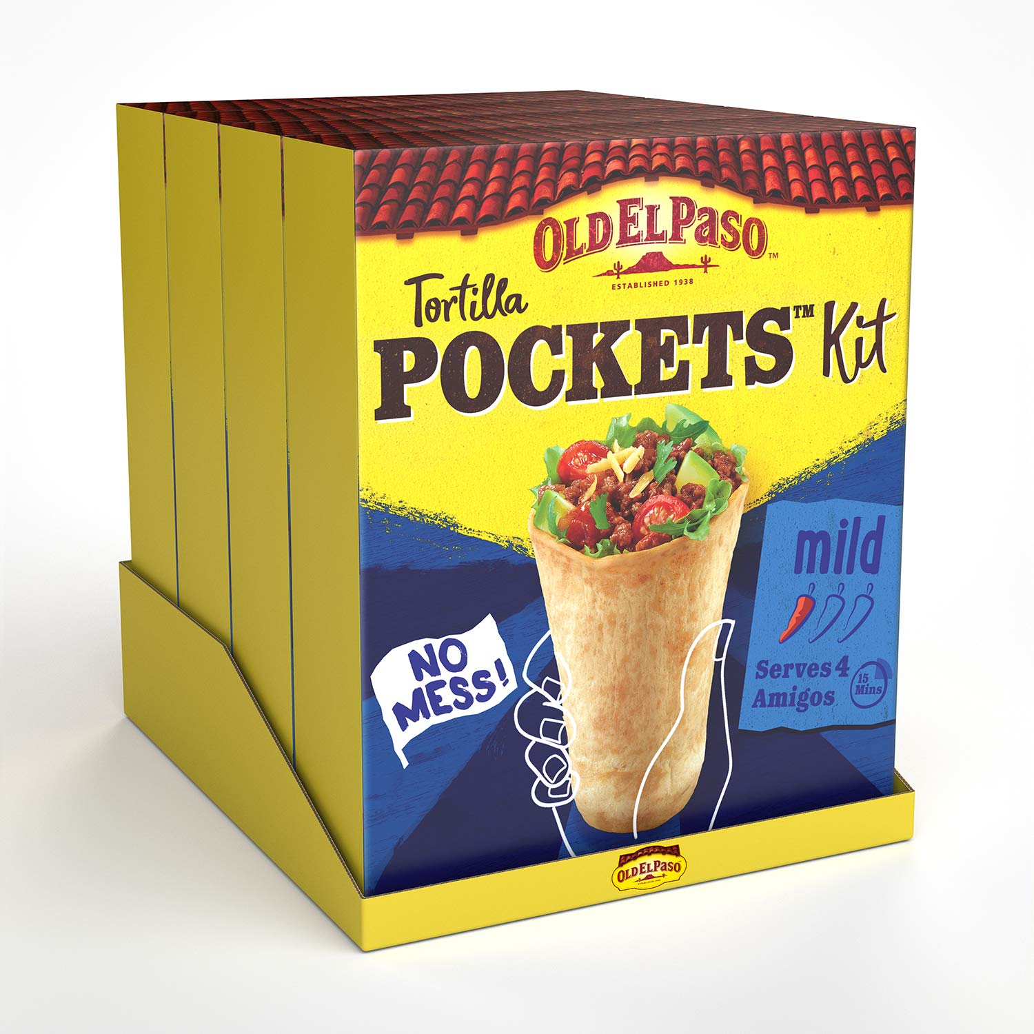 Old El Paso Tortilla Pockets Wrap Mexican Fajita Kit 375g (Pack of 4)