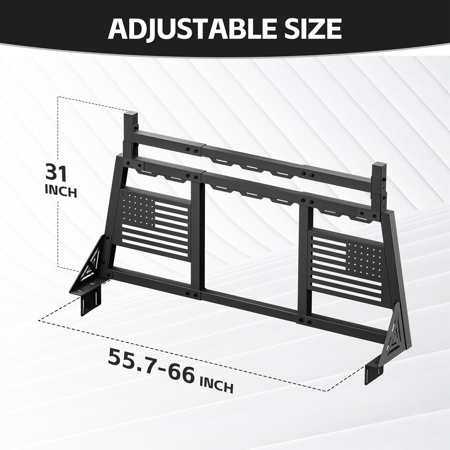 YZONA Truck Headache Rack Extendable Sport Roll Bar Compatible with Ford F150/ Titan/Silverado 1500 & GMC Sierra 1500/ Frontier/Tundra/Chevy Colorado & GMC Canyon/Tacoma/Gladiator JT