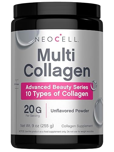 NeoCell Super Multi Collagen Peptides Powder  9oz  10 tipos de colágeno  Piel, cabello y uñas  Suplemento de belleza  Polvo sin sabor  Para mujeres