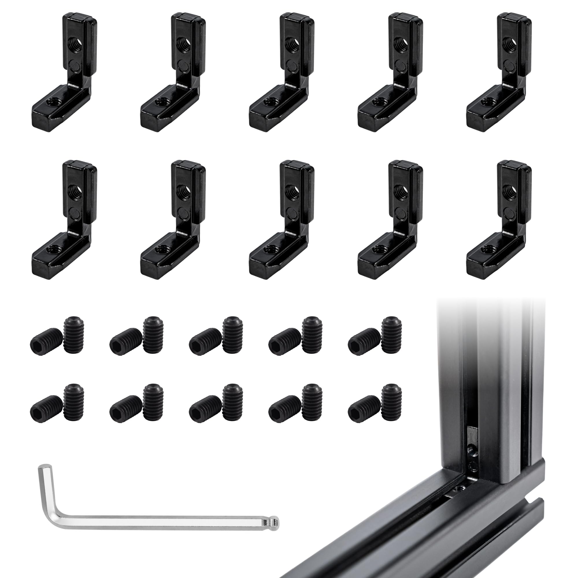 Connecteurs d'angle 3030 en L robustes pour assemblage invisible de châssis alu