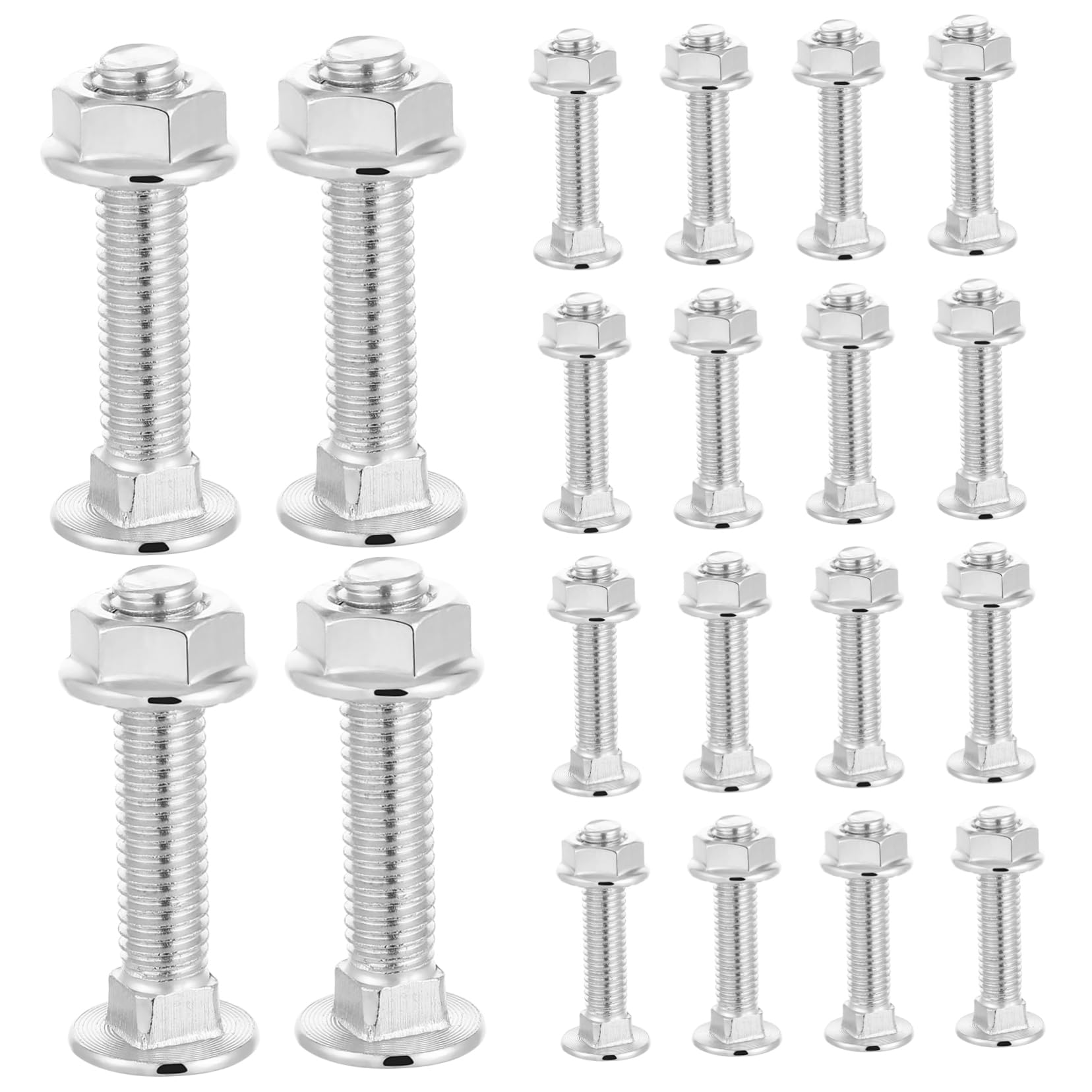 HAWILLOSCH Complete Carriage Bolt Assortment 20 Sets Nut and Bolt Collection with Round Neck Screws