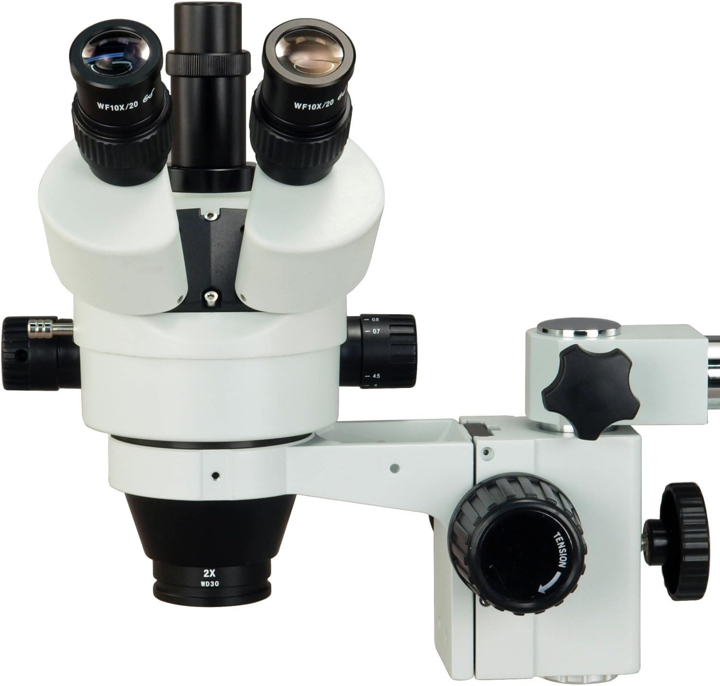 OMAX 3.5X-90X 3MP Digital Zoom Trinocular Stereo Microscope on Boom Stand with 56 LED Ring Light