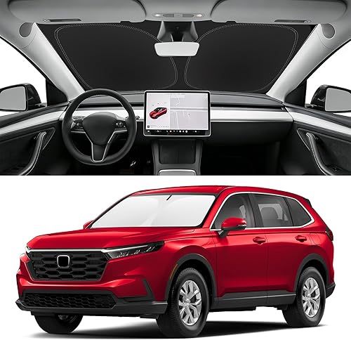 Miniatura 83 de Parasol de parabrisas de ajuste personalizado para Nissan Titan 2017-2024, bloquea los rayos UV y el calor, parasol de ventana delantera, fácil