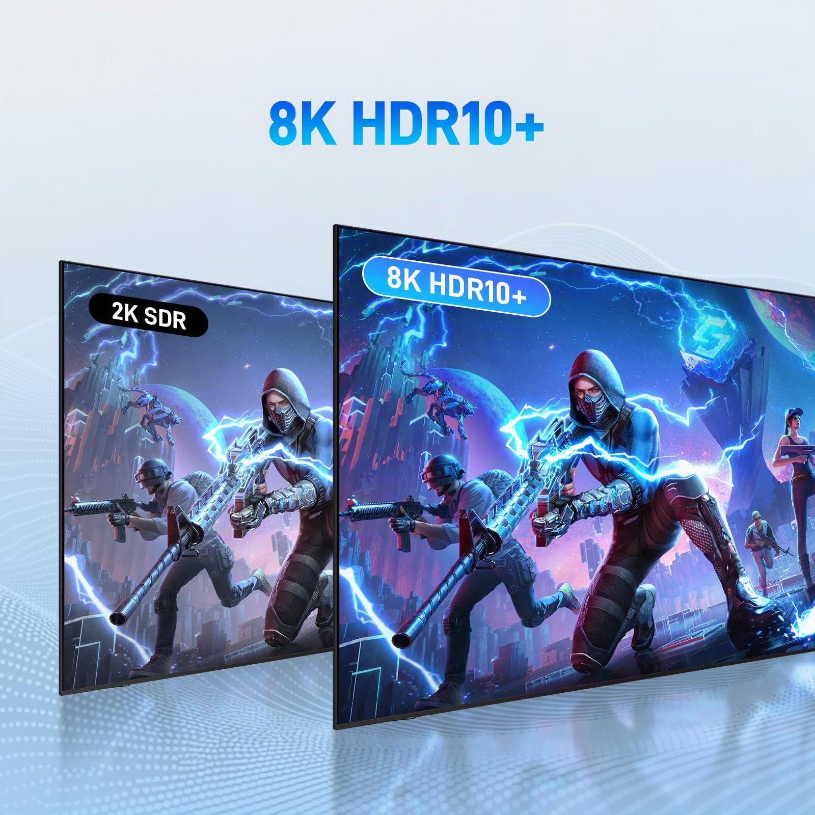 FIBBR 8K HDMI 2.1 Câble Optique 10M, 48Gbps Ultra Rapide HDMI Câble Actif AOC, 8K@60Hz 4K@120Hz/144hz eARC HDCP 2.2 et 2.3 Dynamic HDR Dolby Sound pour Home Cinéma, Amateurs de Jeux, Vidéo HD