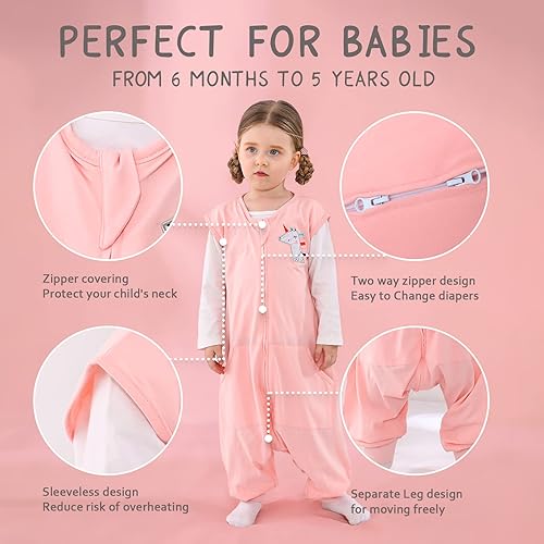 Miniatura 2 de WONDAY Saco de dormir para bebé, saco de dormir de 12 a 18 meses, saco de dormir ligero para bebé, saco de dormir para bebé con pies, sacos de
