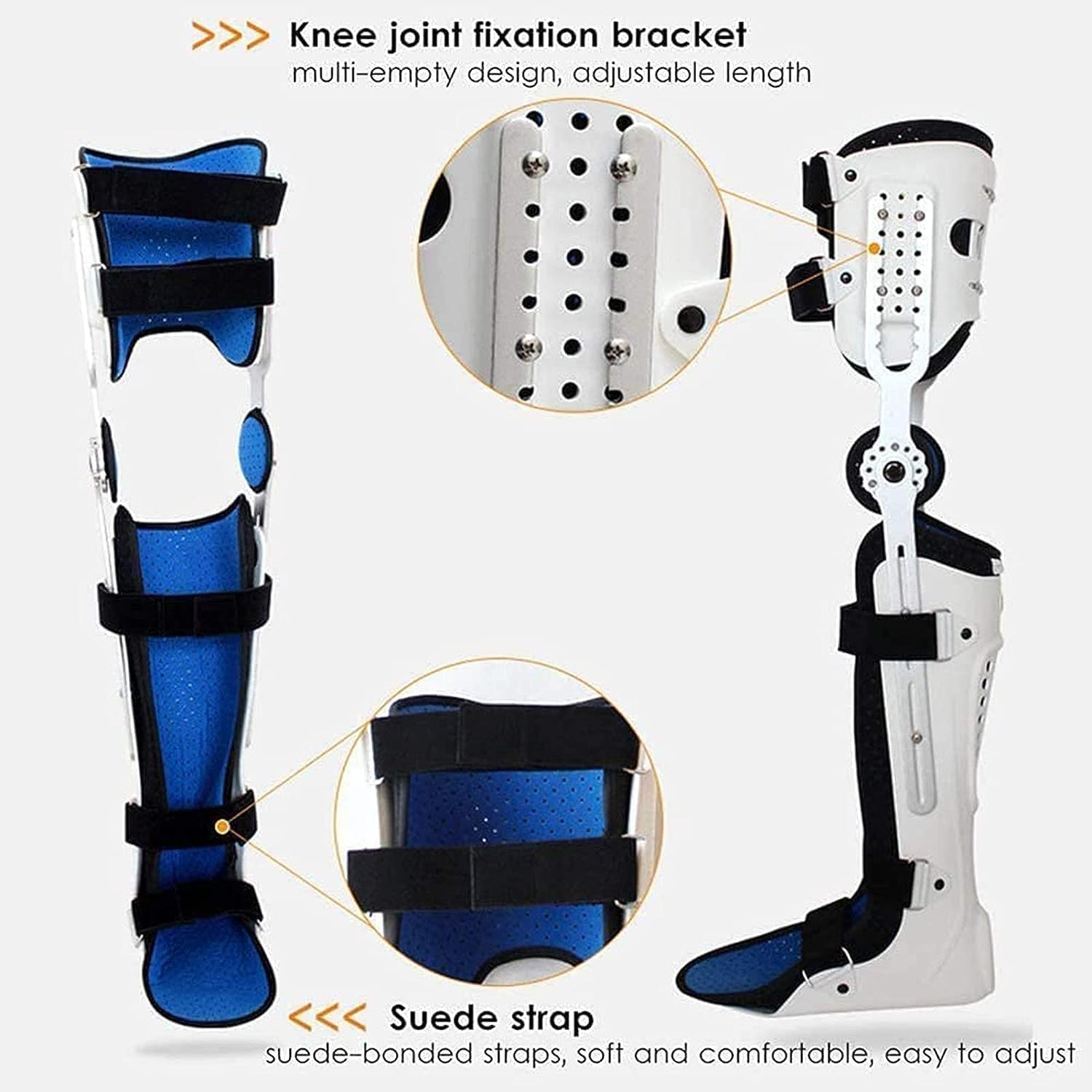 Adjustable Hip Joint Fixation Bracket,Knee Ankle F Adjustable Knee Ankle Foot Orthosis, Brace Fixed Rigid Thigh Knee Joint Ankle Foot Support, and Ankle Fixator Leg Orthotics, for Arthritic Pain, Oste