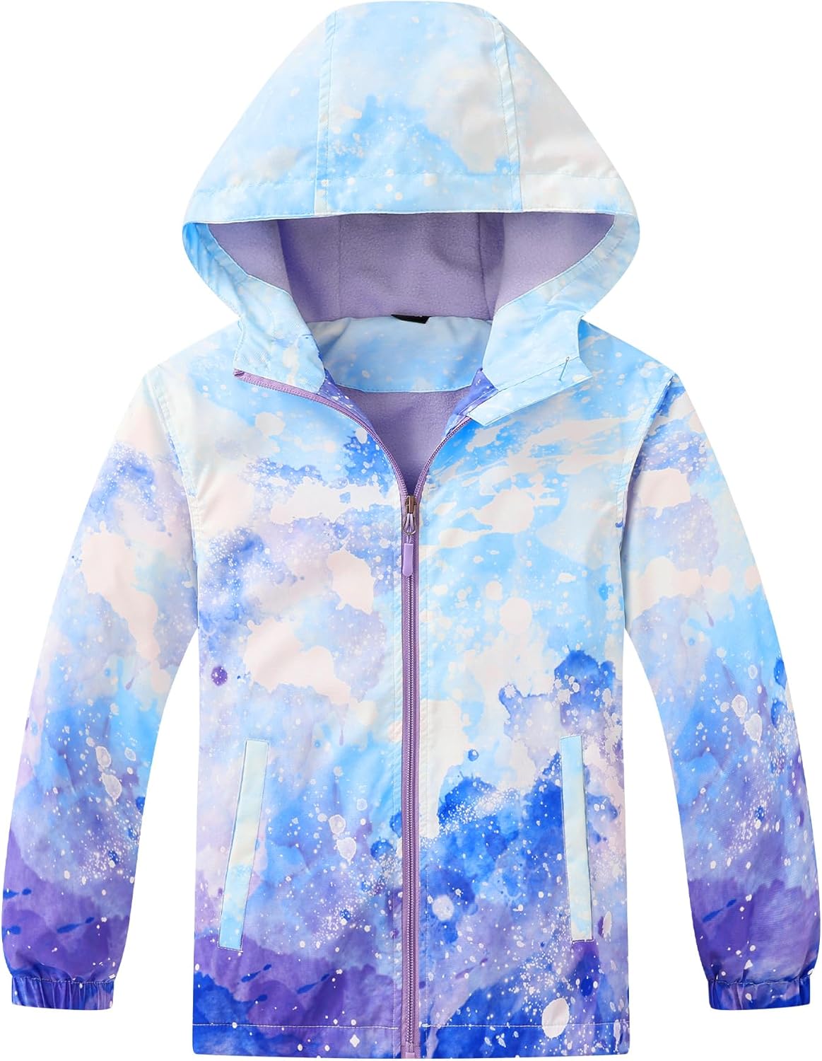 Happy Cherry Kids Rain Jackets Hood Lightweight Raincoats Fleece Lined Cycling Windproof Coat Windbreaker