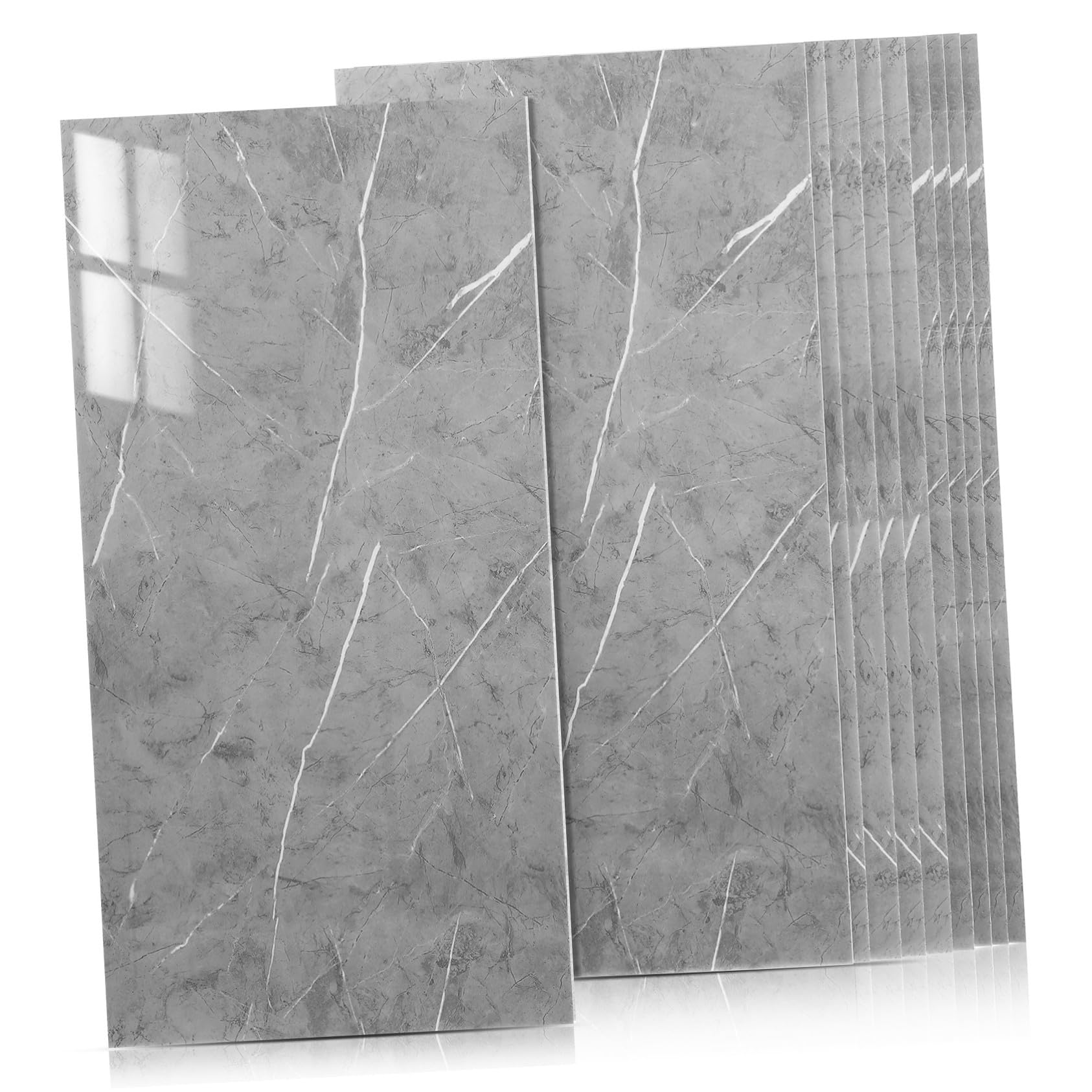 Papier peint adhésif marbre (lot de 10) imperméable et résistant à l'huile pour crédence de cuisine