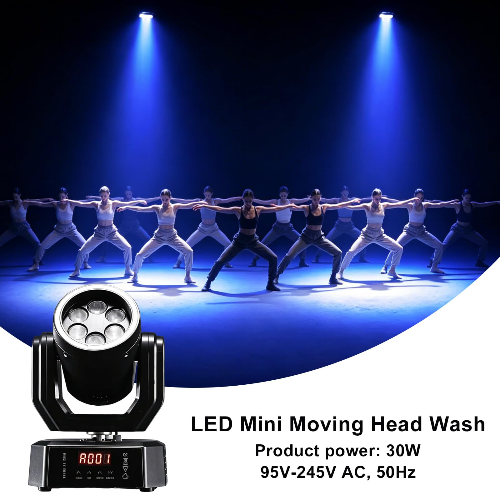 Confezione da 2 mini proiettori a testa mobile per illuminazione DJ, proiettori wash a LED, luci da palcoscenico per feste