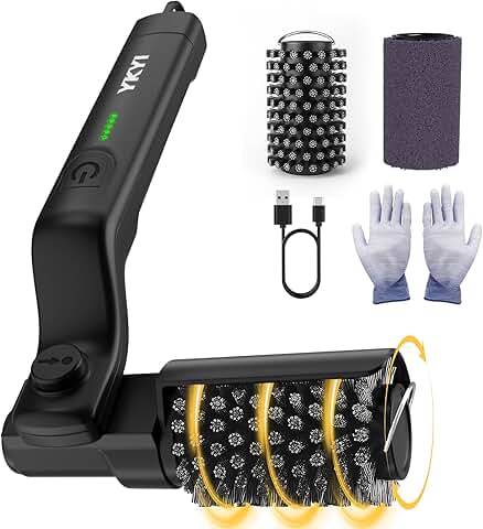 YKYI Electric Rotary Grill Brush for Outdoor Grill, 3-Speed Power Control, 304 Stainless Steel BBQ Grill Brush with No Bristle Shedding, 90 Mins Extended Runtime Grill Cleaning Brush (Black)