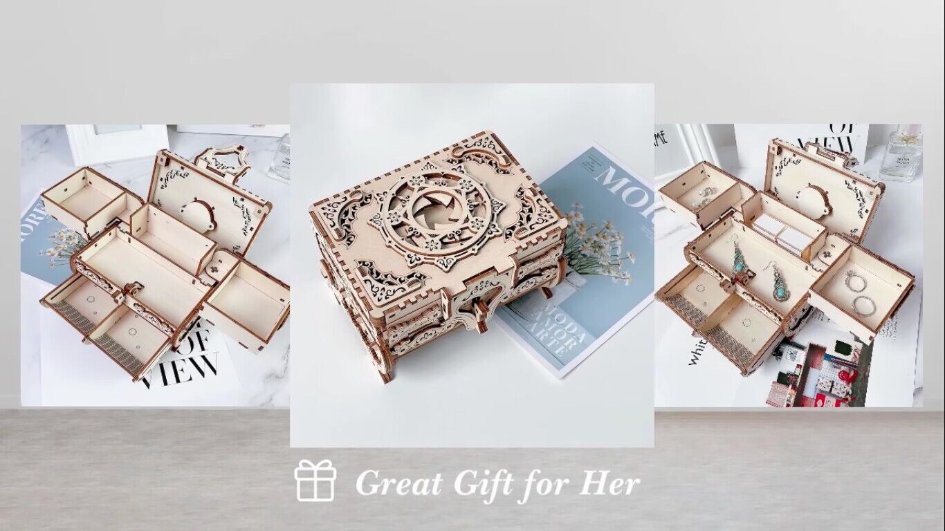 Amazon.com: Hallisun 3D Wooden Puzzle Box, DIY Mechanical Wood