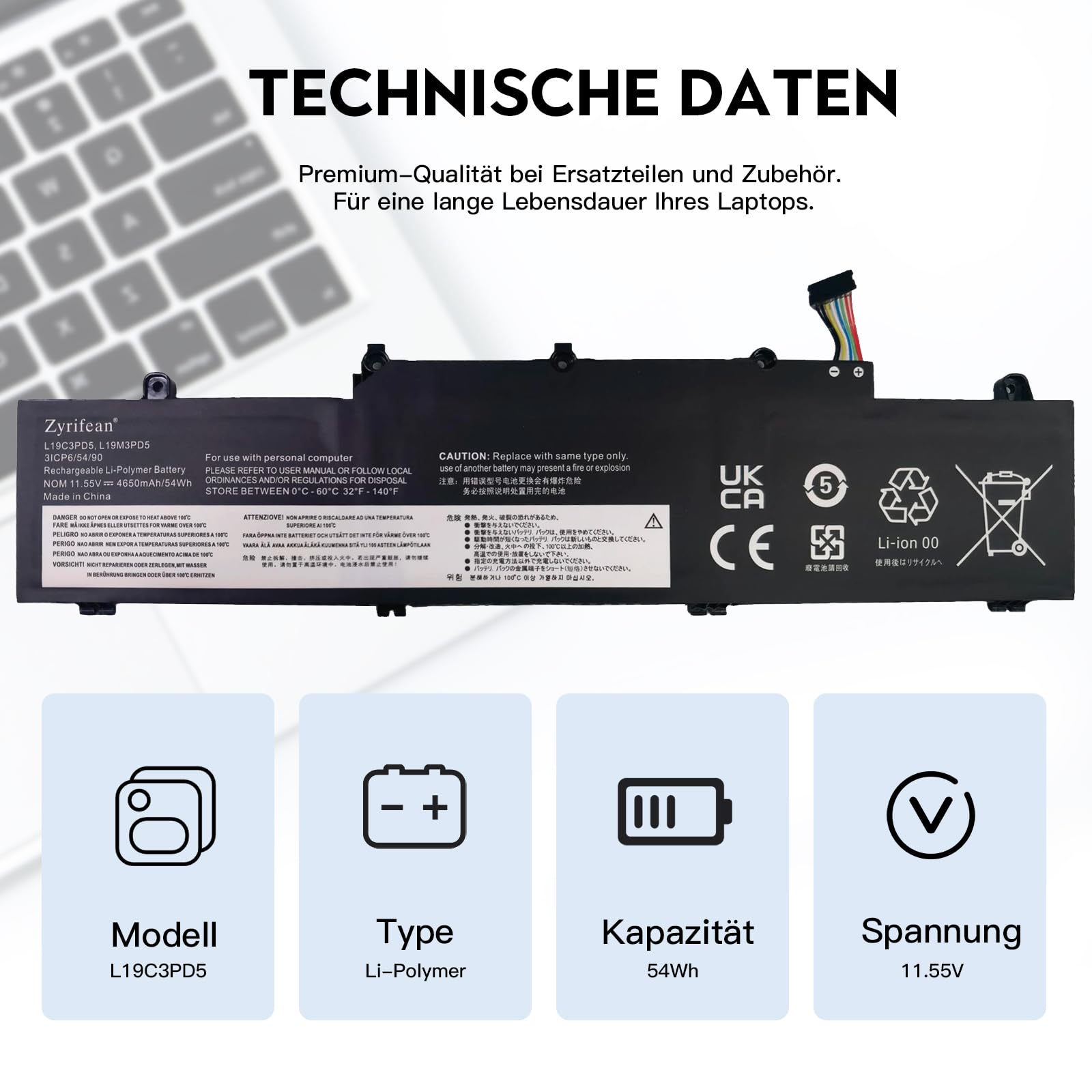 L19C3PD5 Akku für Lenovo ThinkPad E14 E15 Gen 2 Gen 3 Gen 4 Series