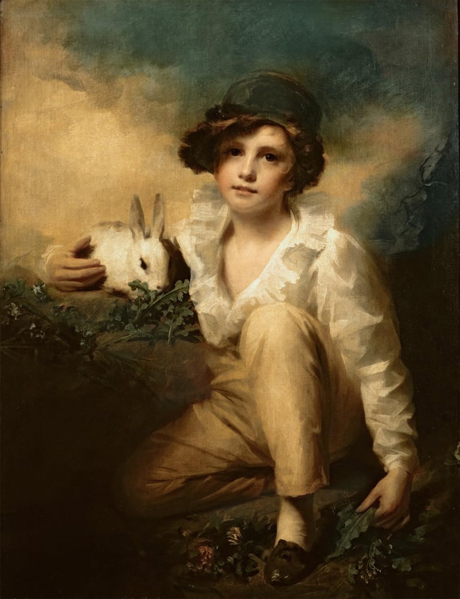 SERENDIPITP Abstract Painting Mural Print Picture Wall Decor Painting Boy and Animal by Henry Raeburn Vintage Wall Artwork for Home Decor 60x90cm