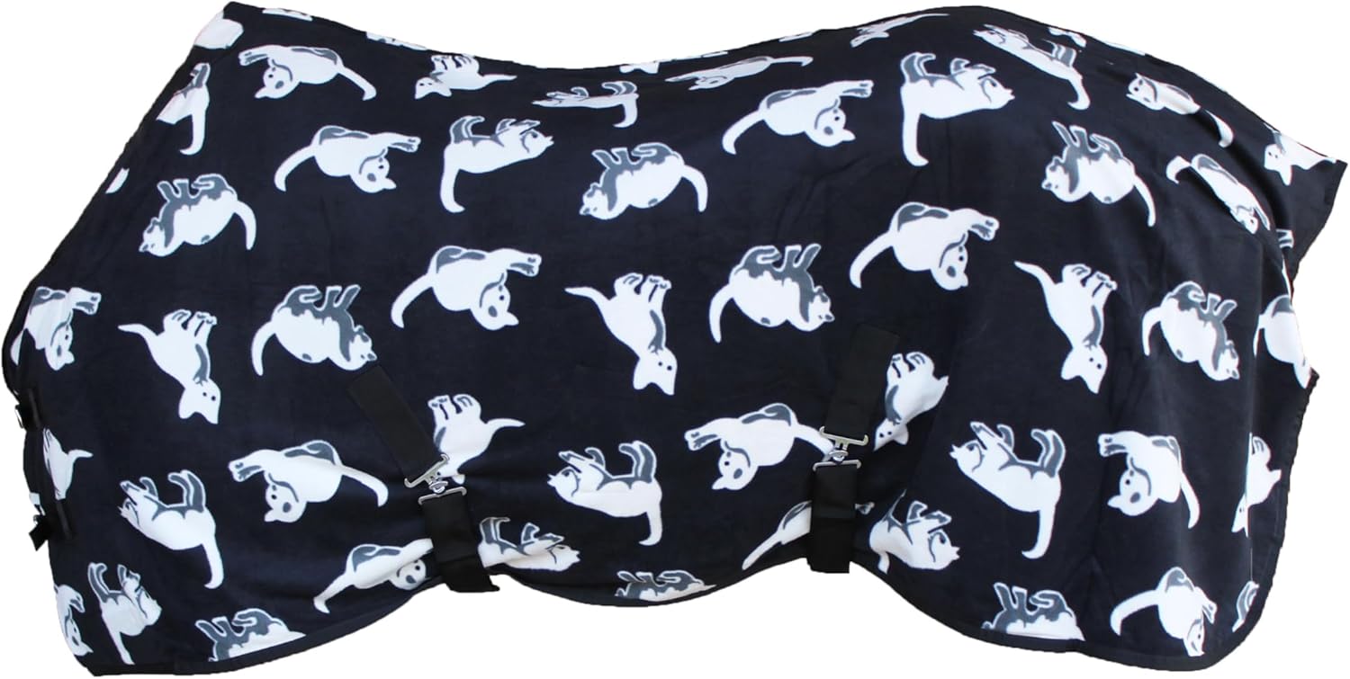 Challenger Horse Soft Fleece Cooler Exercise Blanket Wicks Moisture Winter Liner 43EE02