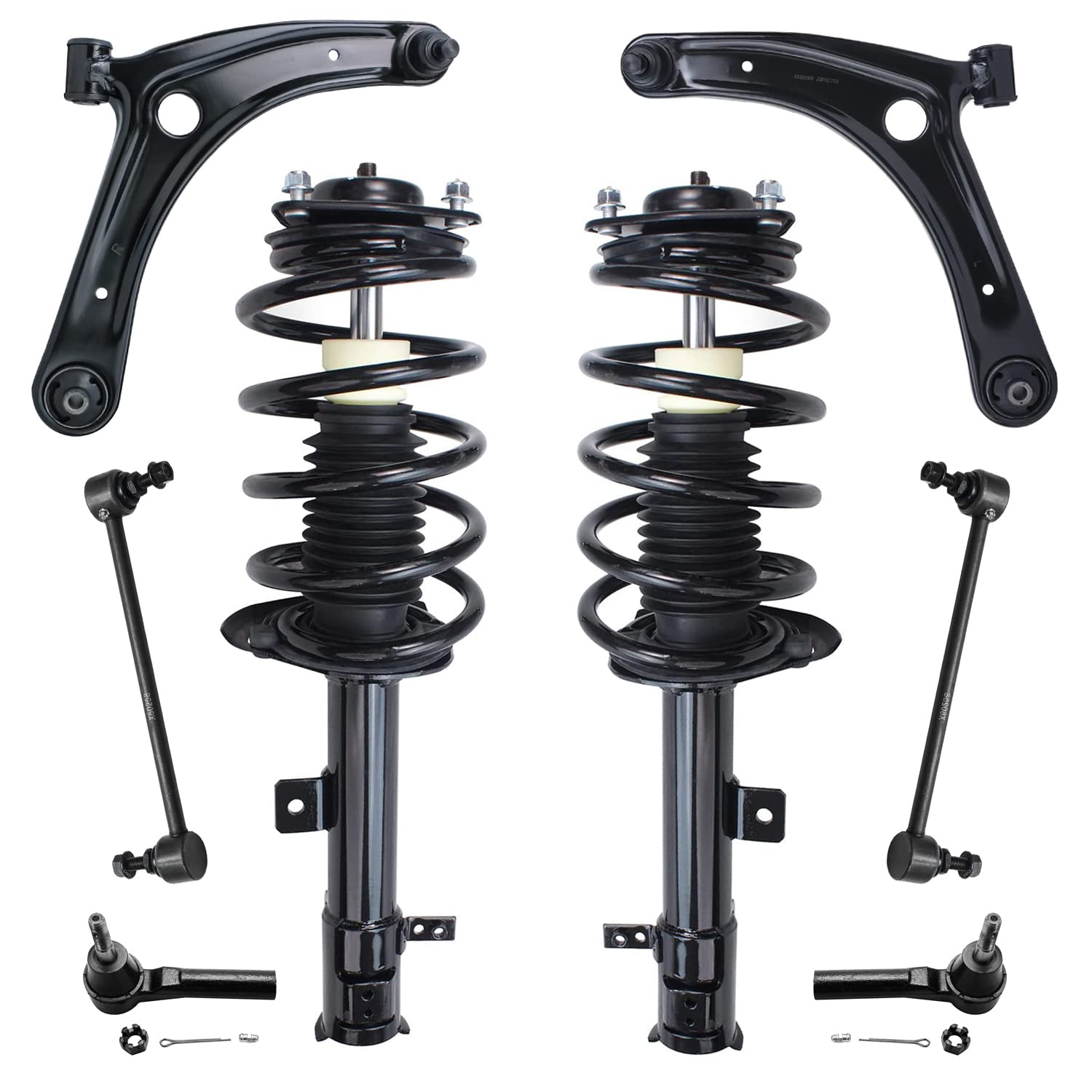 Detroit Axle - Front Lower Control Arms w/Ball Joints + Sway Bars Outer Tie
