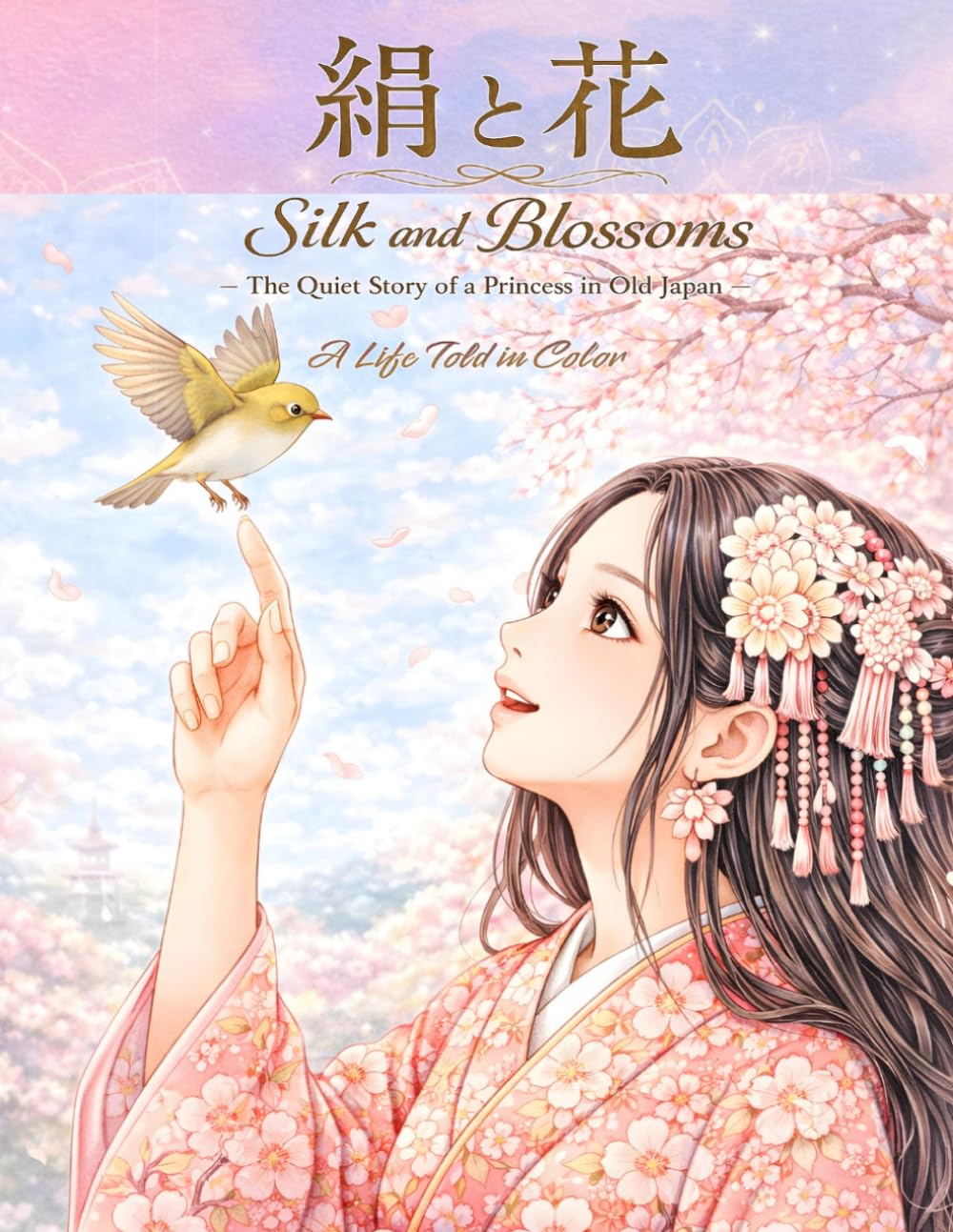 絹と花　大人向けの塗り絵: 着物・花々・日本の風景を楽しむ、癒しとマインドフルネスの塗り絵ブック