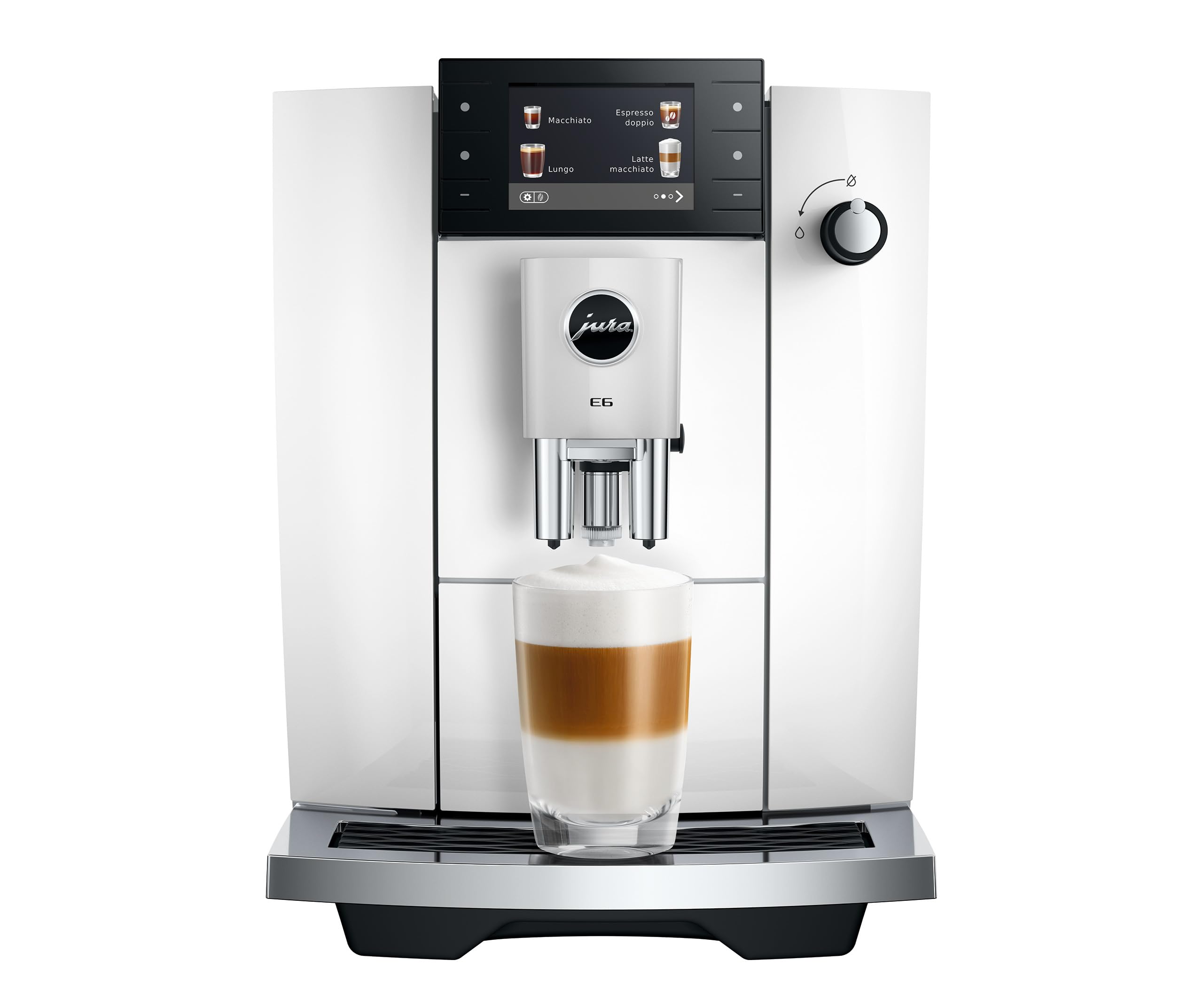 Jura - E6 Piano White (ED) - Macchina da Caffè Automatica con display da 3,5” a colori,17 Specialità, estrazione Light Brew e P.A.G.2