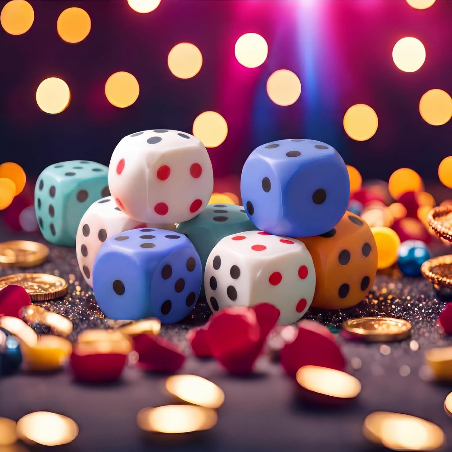 Meooeck 12 Pcs Large Dice Stress Balls 2.36 Inches Cute and Fun Cube Dice Squeeze Balls Relief with Dots 6 Sides for Adults Board Games Birthday Party, to Get Your Luck Numbers, Relieve Stress Anxiety