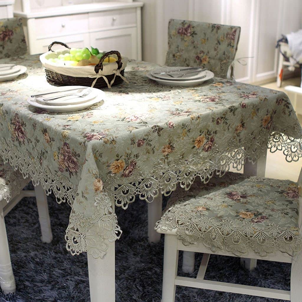 JIUYUEYA Coiffeuse Rurale Tissu Dentelle Tissu Broderie Chemin de Table, Couverture TV Tissu Anti-poussière Couverture Serviette en Mousseline de Soie (Color : Green, Size : 100x150cm)