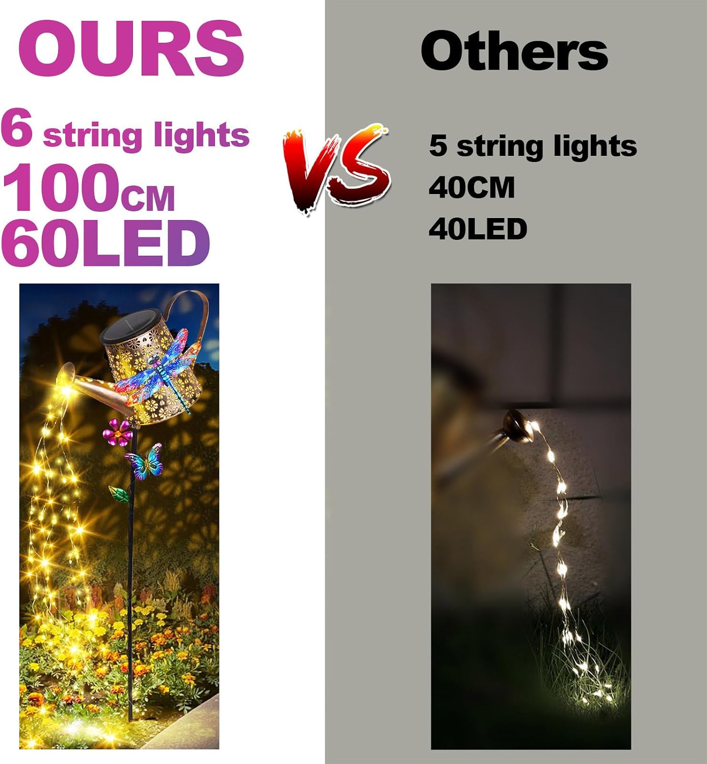 Solar Watering Can with Lights Outdoor Garden, 41in Large Dragonfly Garden Stake Lights, Waterproof Decoration for Yard Lawn Pathway, Gifts for Mom Grandma Women Birthday Gardening Gift