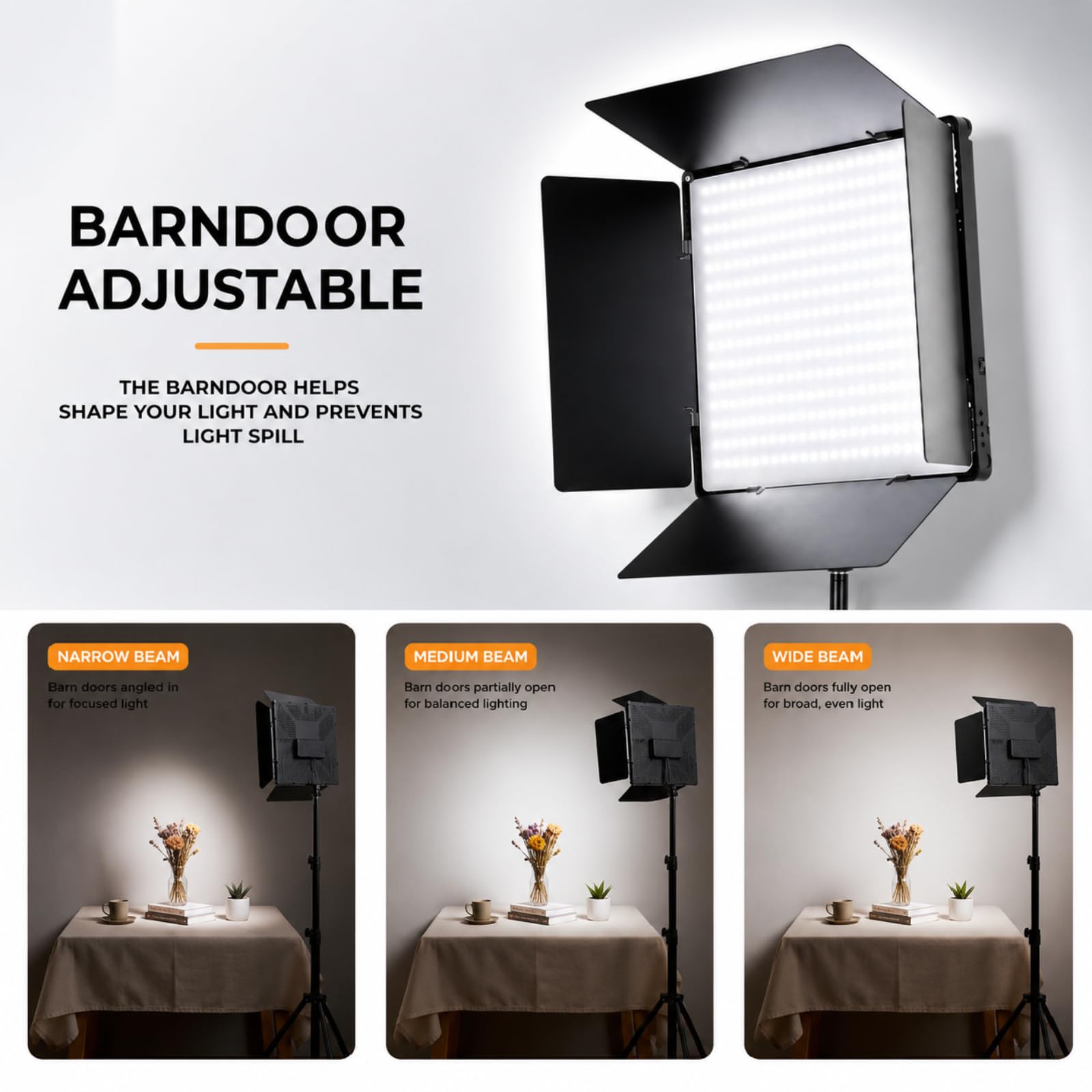 Luce video a LED da 60 W, confezione da 2 luci da studio bicolore, 448 LED
