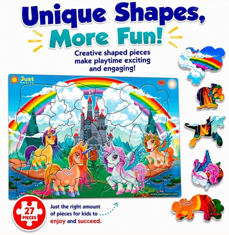 Amazon.com: Just Smarty Unicorn Puzzle for Girls, 27 Pieces