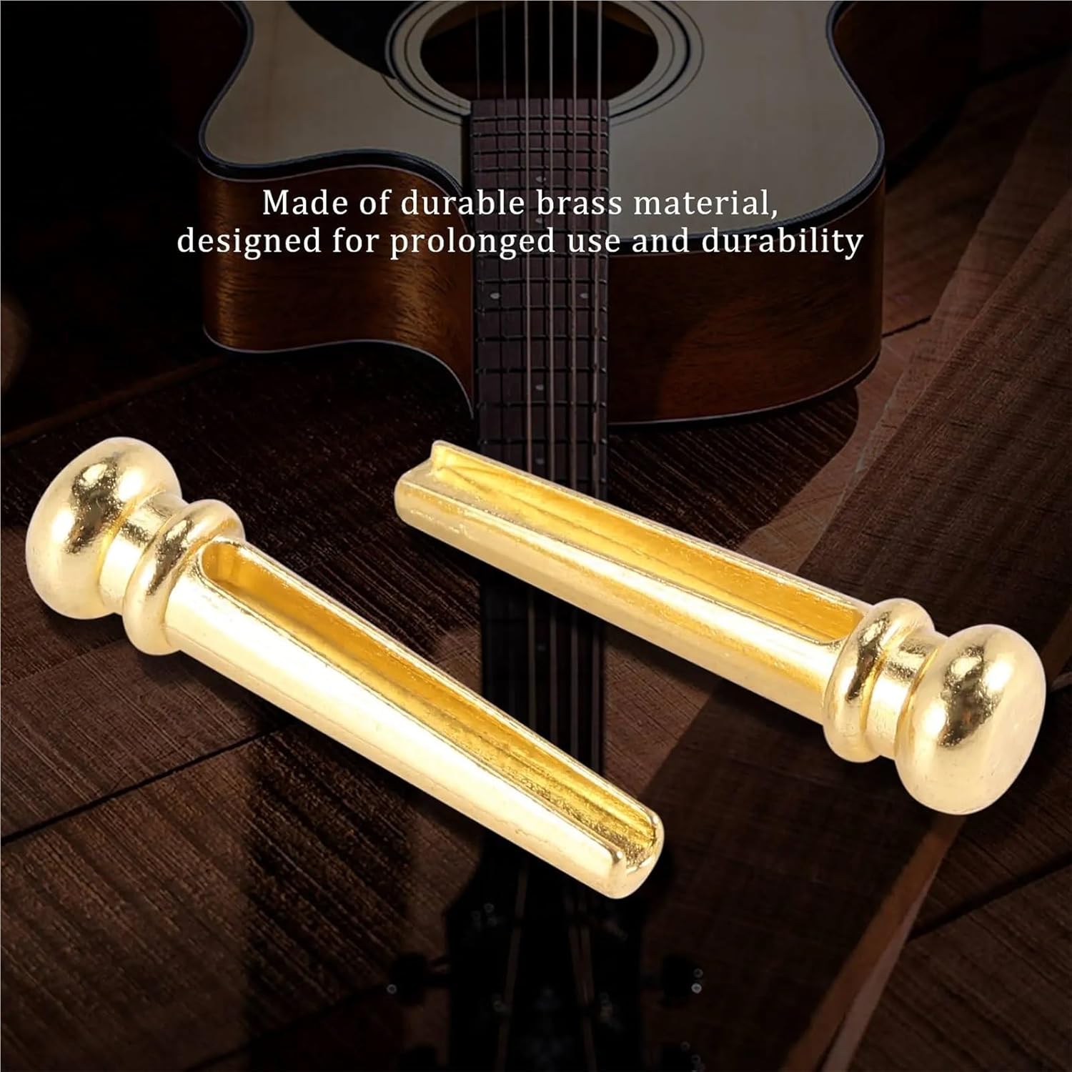 Guitar Bridge Pins 18PCS Guitar Brass Bridge Pins Saddle Nut Replacement Parts for Acoustic Guitar