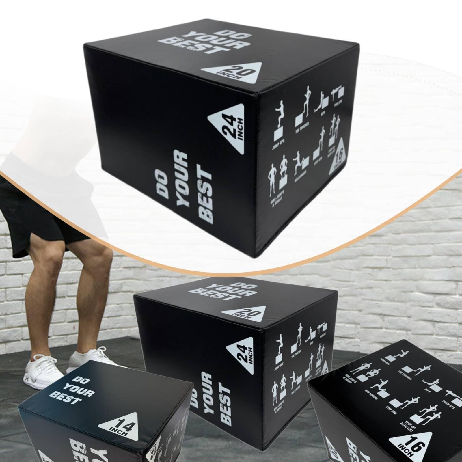 Plyo Box mit Anti Rutsch Funktion, Vielseitiges Und Tragbares Sprungtrainingsgerät für Konditionstraining Und Krafttraining