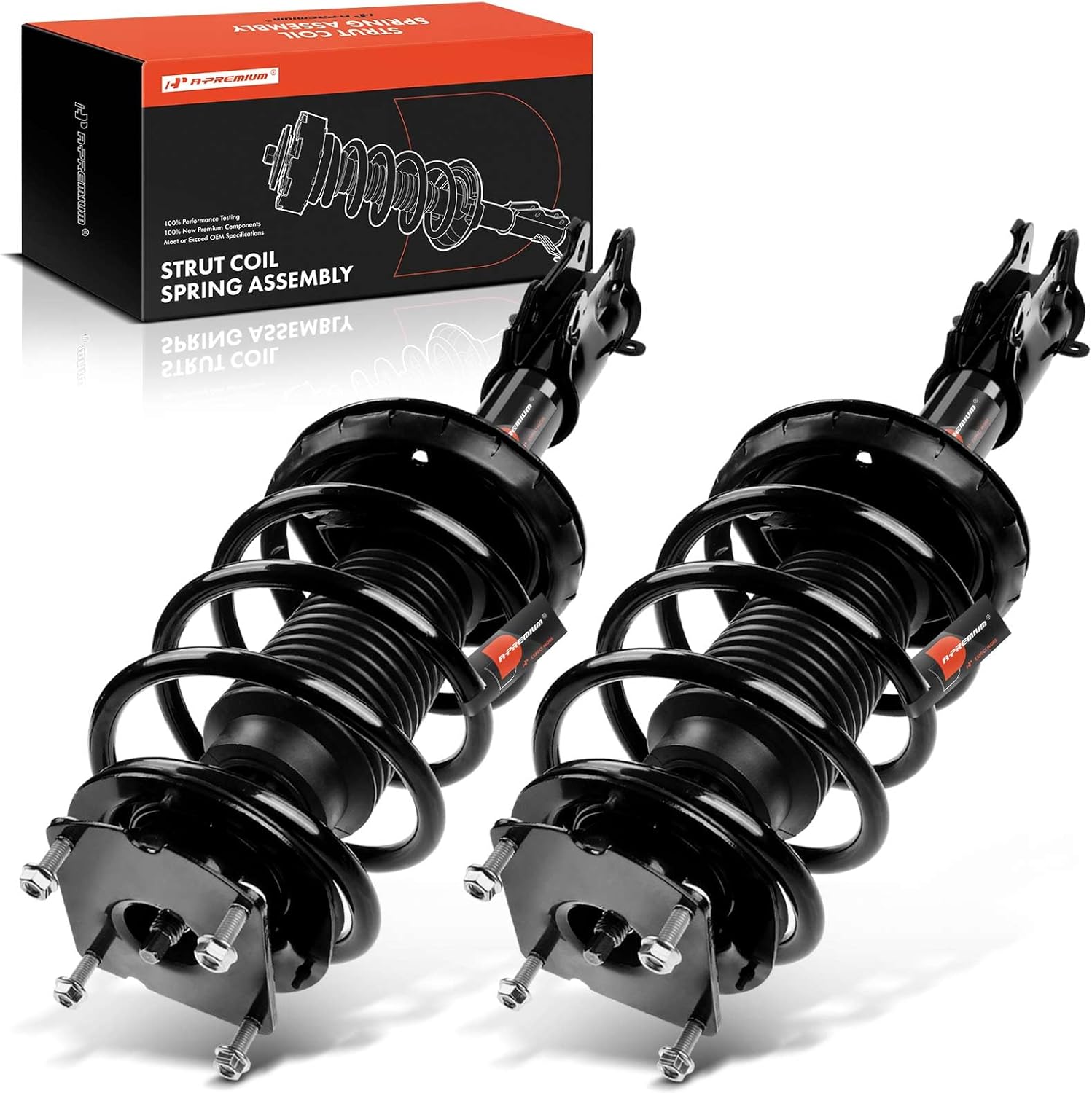 A-Premium Front Strut Assembly with Ford Mustang 2011 2012 2013 2014, w/o 19" Wheels - 2x Replacement Suspension Complete Strut Shock Absorber with Coil Spring