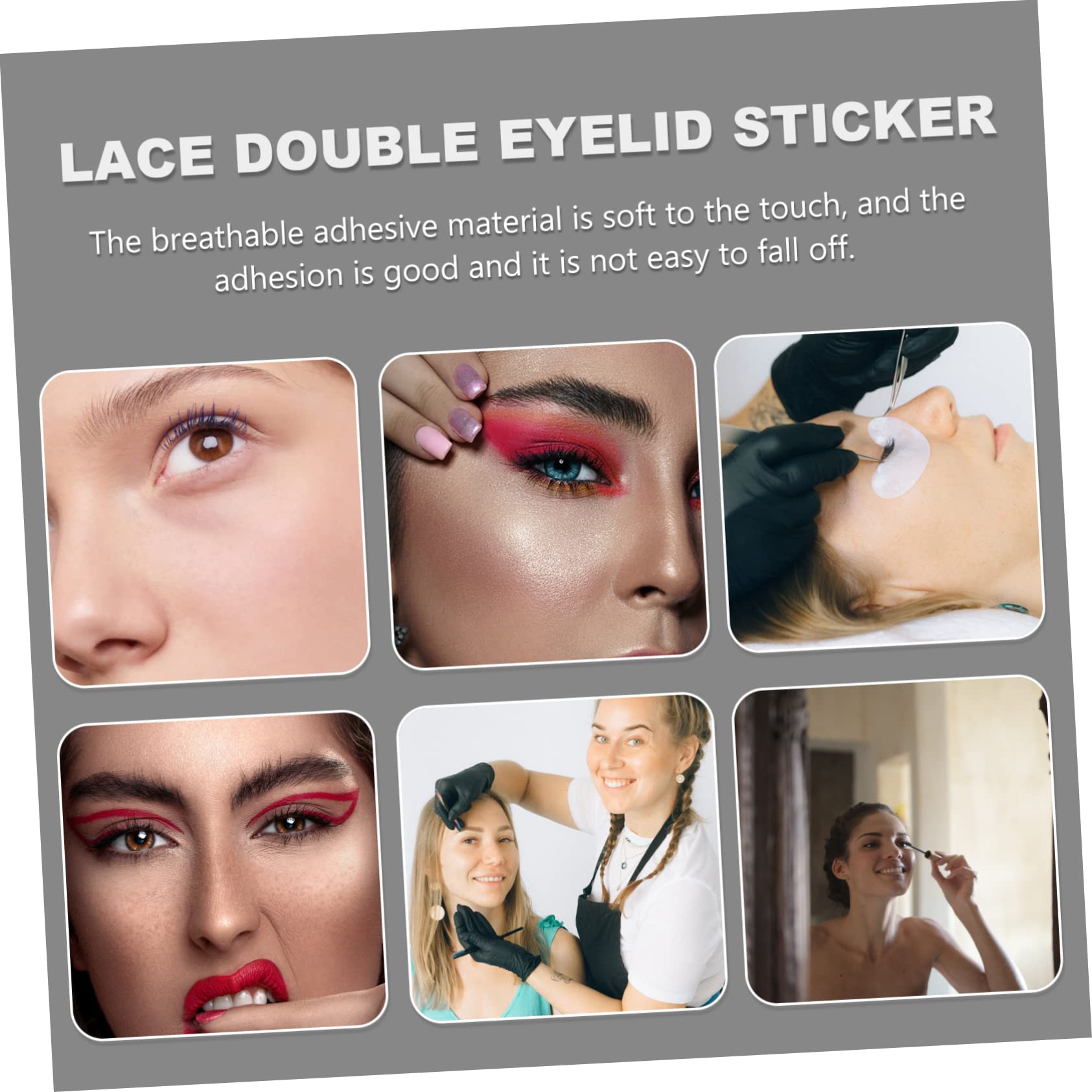 Housoutil Breathable Eyelid Strips 50 Sheets Eyelid Tape Sticker for Double Lids Non-visible Waterproof for Makeup