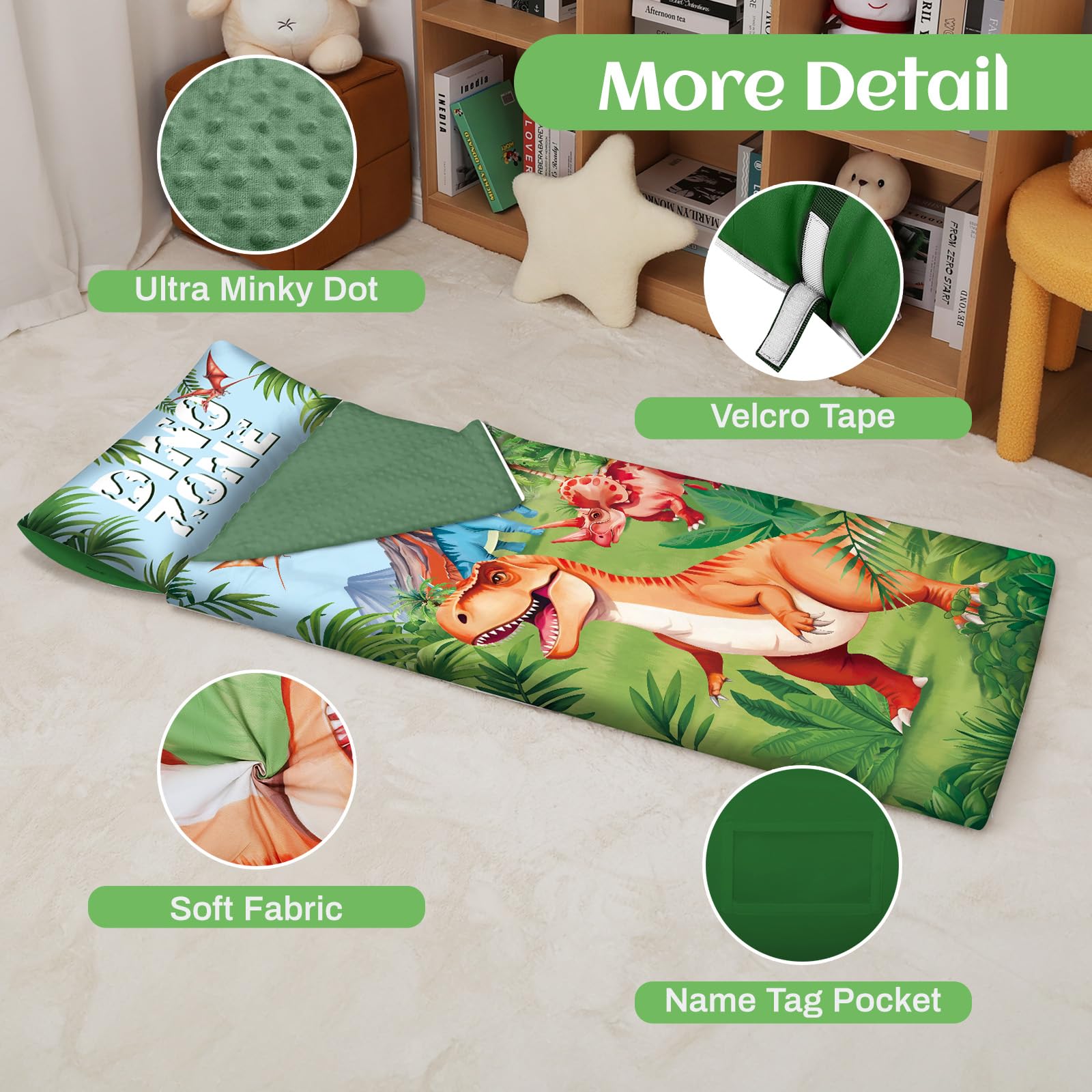 Schlafsack Kinder mit Kissen Abnehmbar, Warm Kinderschlafsack Doppelter Reißverschluss, Faltbare Deckenschlafsack für Camping, 150×60cm