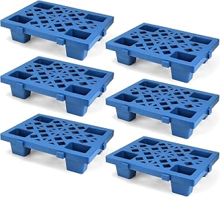 6 Pack Plastic Pallets for Basement Storage,Nestable Interlocking,15.7 x 11.8 x 3.9 in