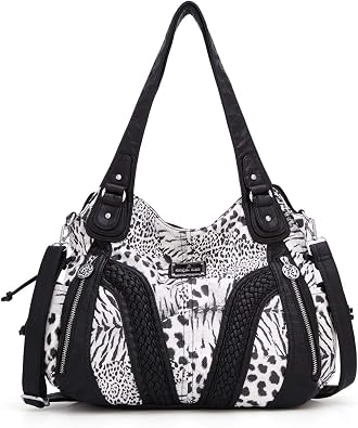 Angel Kiss Handbag Women's Shoulder Bag Multifunctional Shoulder Bags Waterproof PU Vegan Leather with Zip Closure Pockets