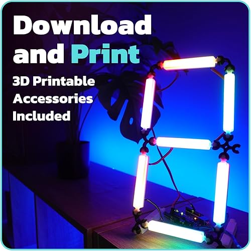 Miniatura 4 de amomii Tiras LED brillantes, 8 tiras, cada una con 8 WS2812 direccionables individualmente, píxeles NEO RGB encadenables con margarita, regalo de