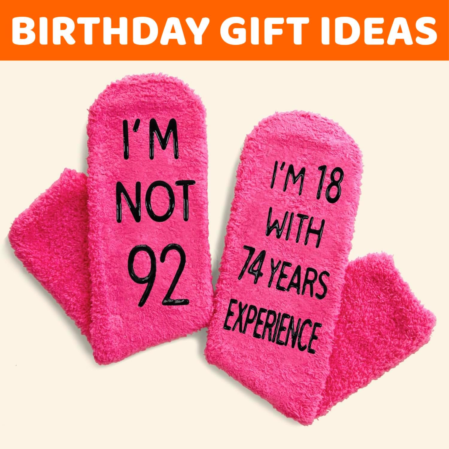 HAPPYPOP 91-100 Birthday Socks for Women - Birthday Gifts for Old Lady in Dark Pink - Image 3
