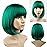 YOUNIGA Dark Green Bob Wig With Bangs 12 Inch Short Bob Wigs for Women Synthetic Fiber Short Bob Wigs Daily Life Halloween Cosplay Wig With One Cap (Dark Green)