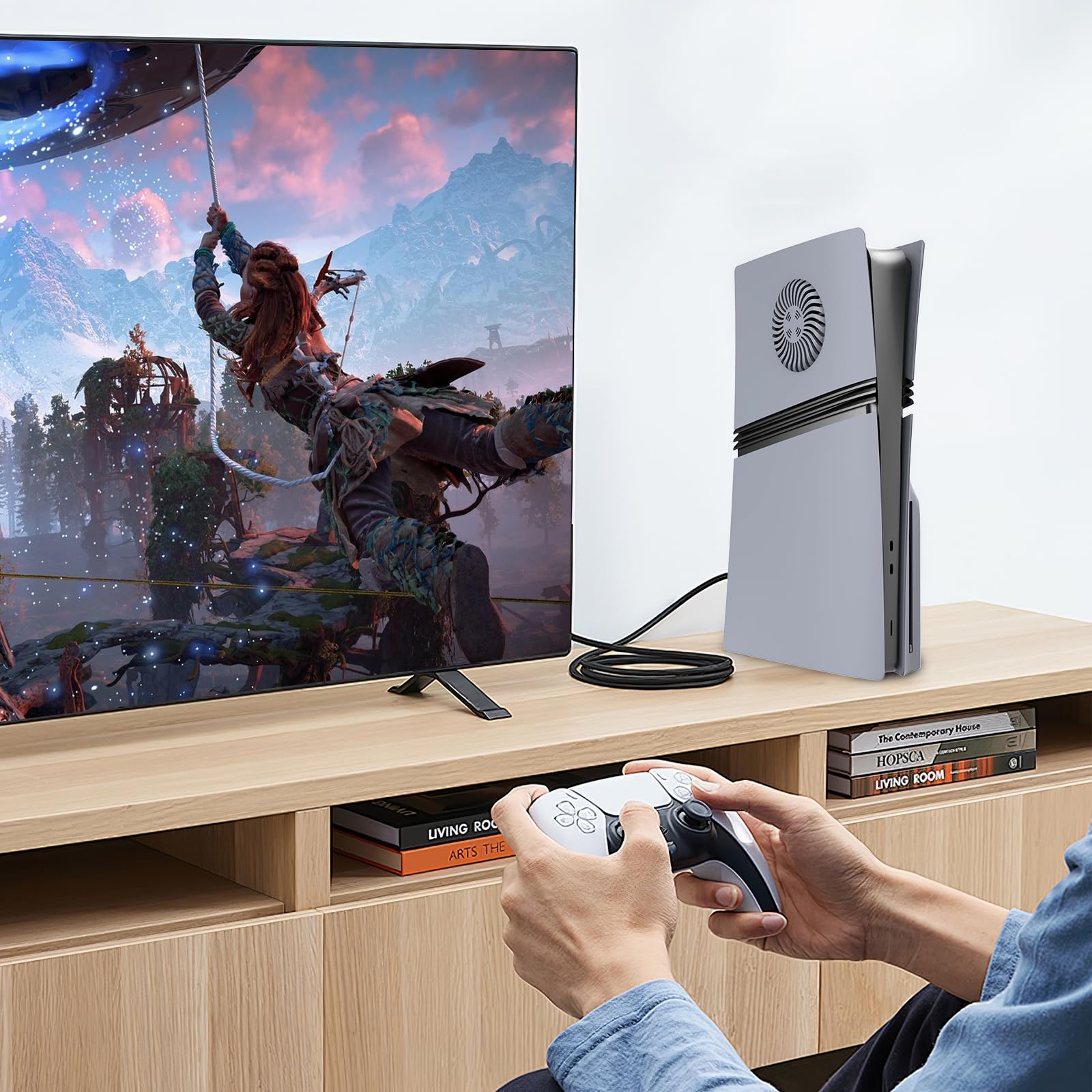 Coperchio Piastre di Ricambio per PS5 Pro Console, Faceplate Guscio Personalizzato Piastra Laterali con Prese d'aria Custodia in ABS Accessori per PS5 Pro Disc Edition, Grigio