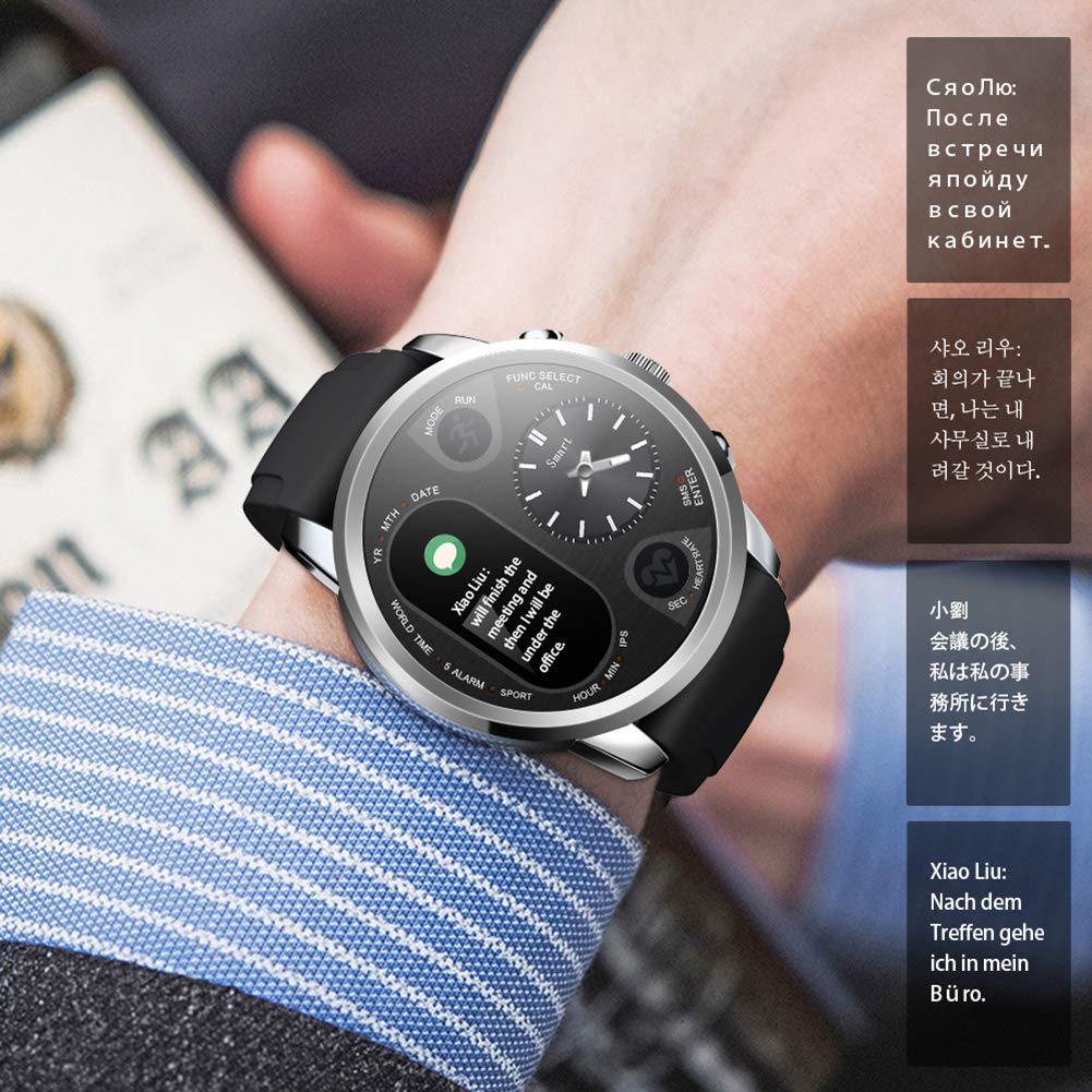 Smart Watch da Uomo Premium Orologio Sportivo E da Lavoro Display HD Braccialetto Intelligente Monitoraggio del Sonno Impermeabile modalità Multi-Sport