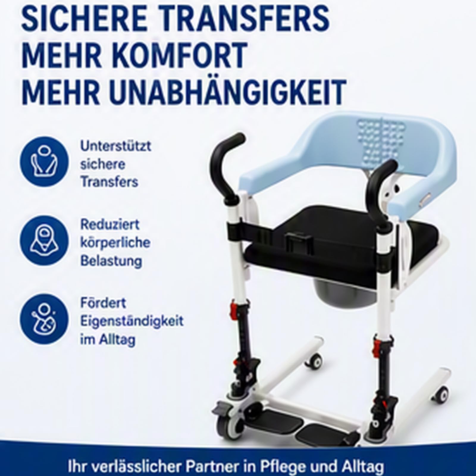 Sollevatore idraulico per pazienti, portata 120 kg, 82-96 cm, altezza