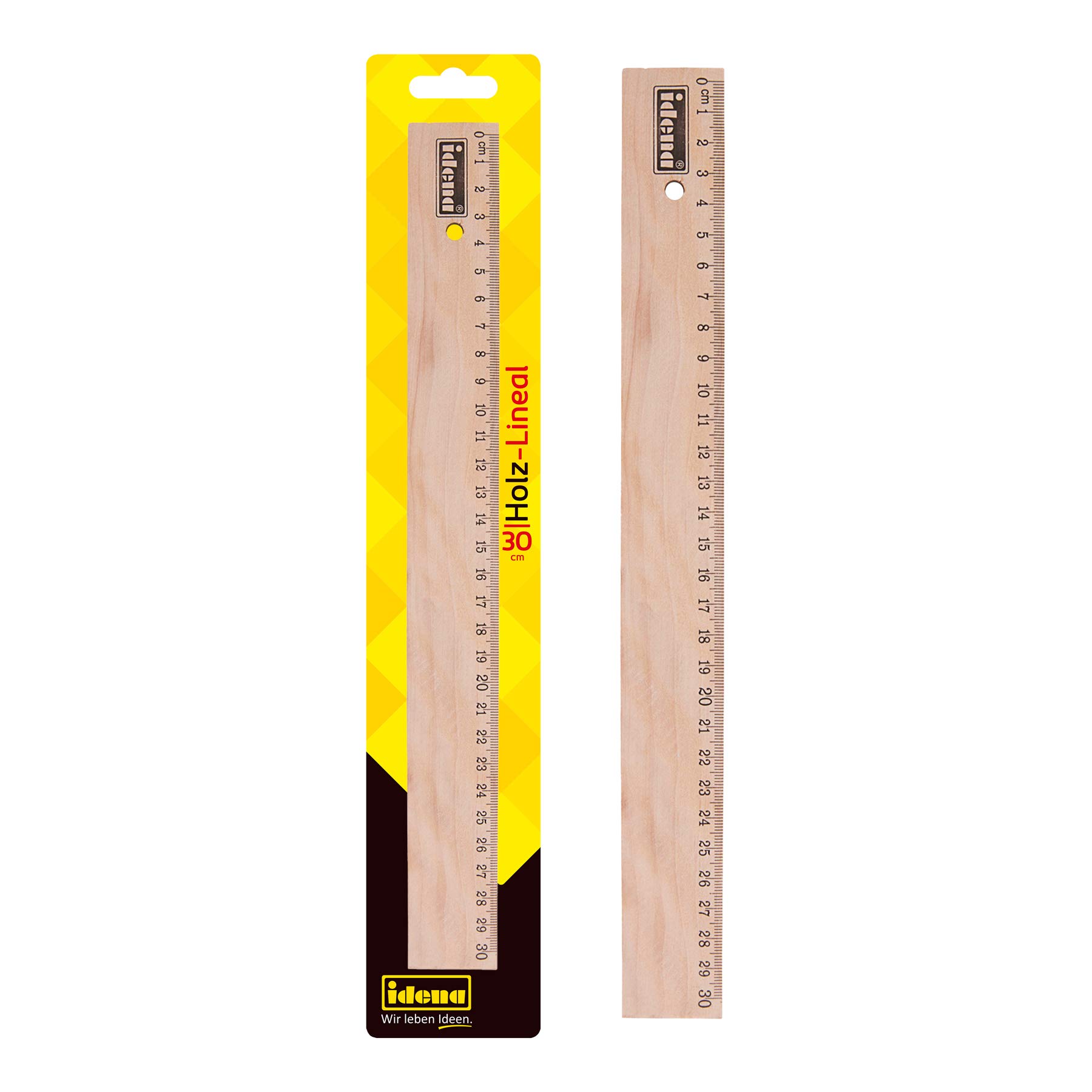 Amazon.co.jp: Idena 木製定規 30cm FSC100%ナチュラル 1本入り 10425 
