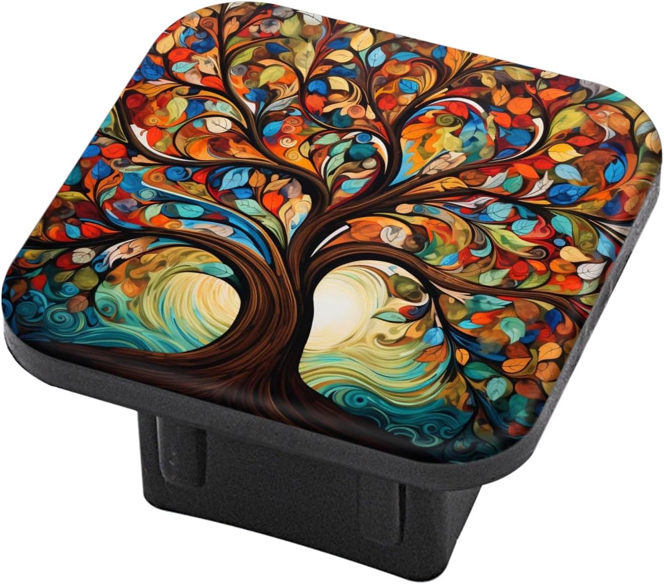 Hitch Cover Fits for 2-Inch Hitch,Golden Bee in Floral Galaxy Rubber Trailer Hitch Cover Tube Plug Insert,Car Exterior Accessories, Receiver Tube Hitch Plug