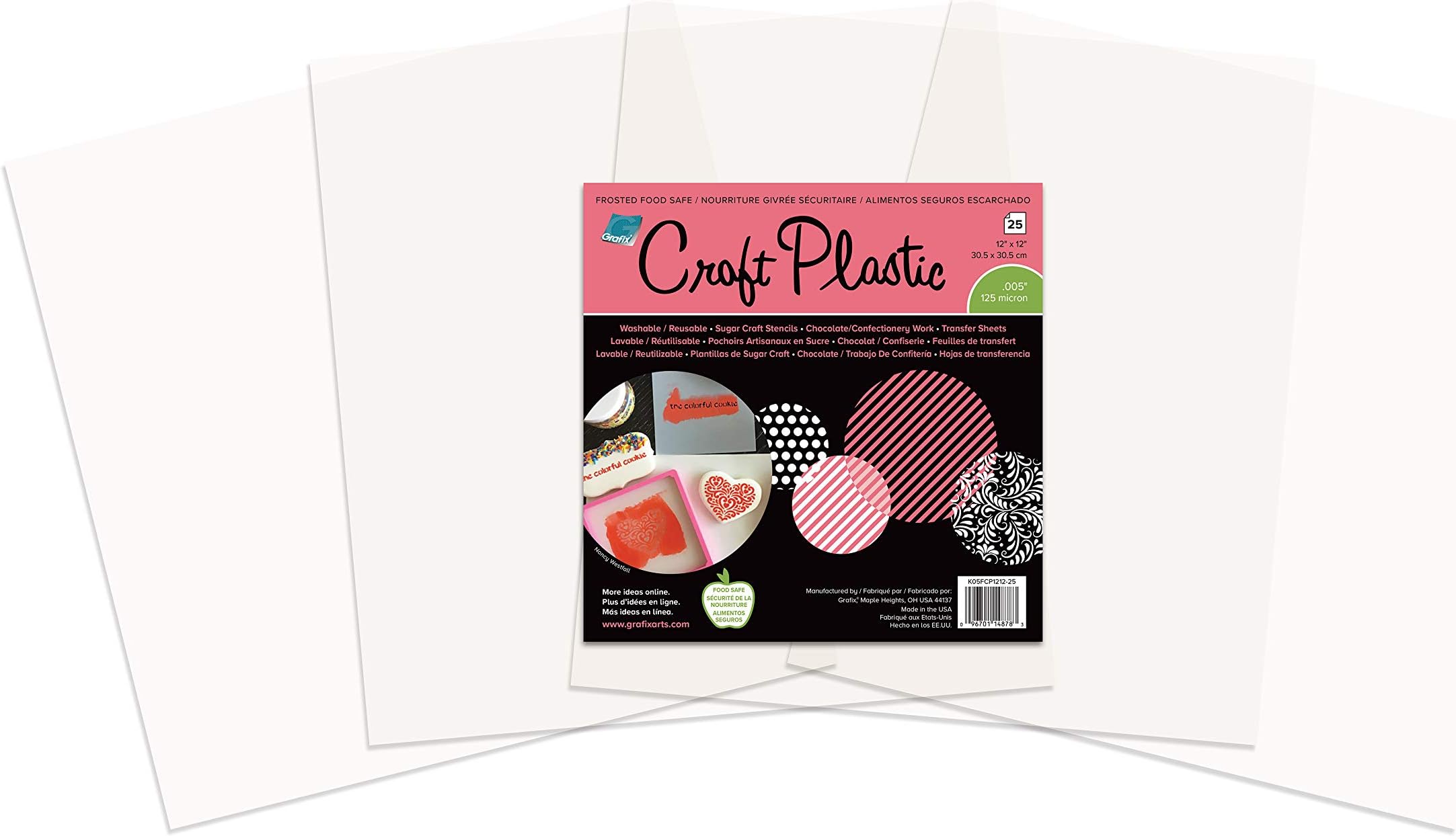 Grafix K05FCP1212-25 Craft Plastic Film, Clear